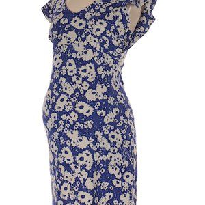 Maternal America Blue Floral Print Maternity Dress